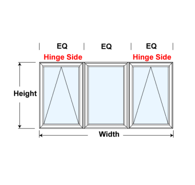Double Awning Picture Window - 1/3 Sash