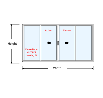 Four Panel Sliding Door - OXXO - Left