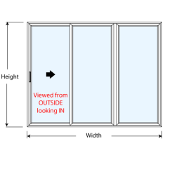 Three Panel Sliding Door - XOO