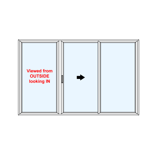 Three Panel Sliding Door O/XO